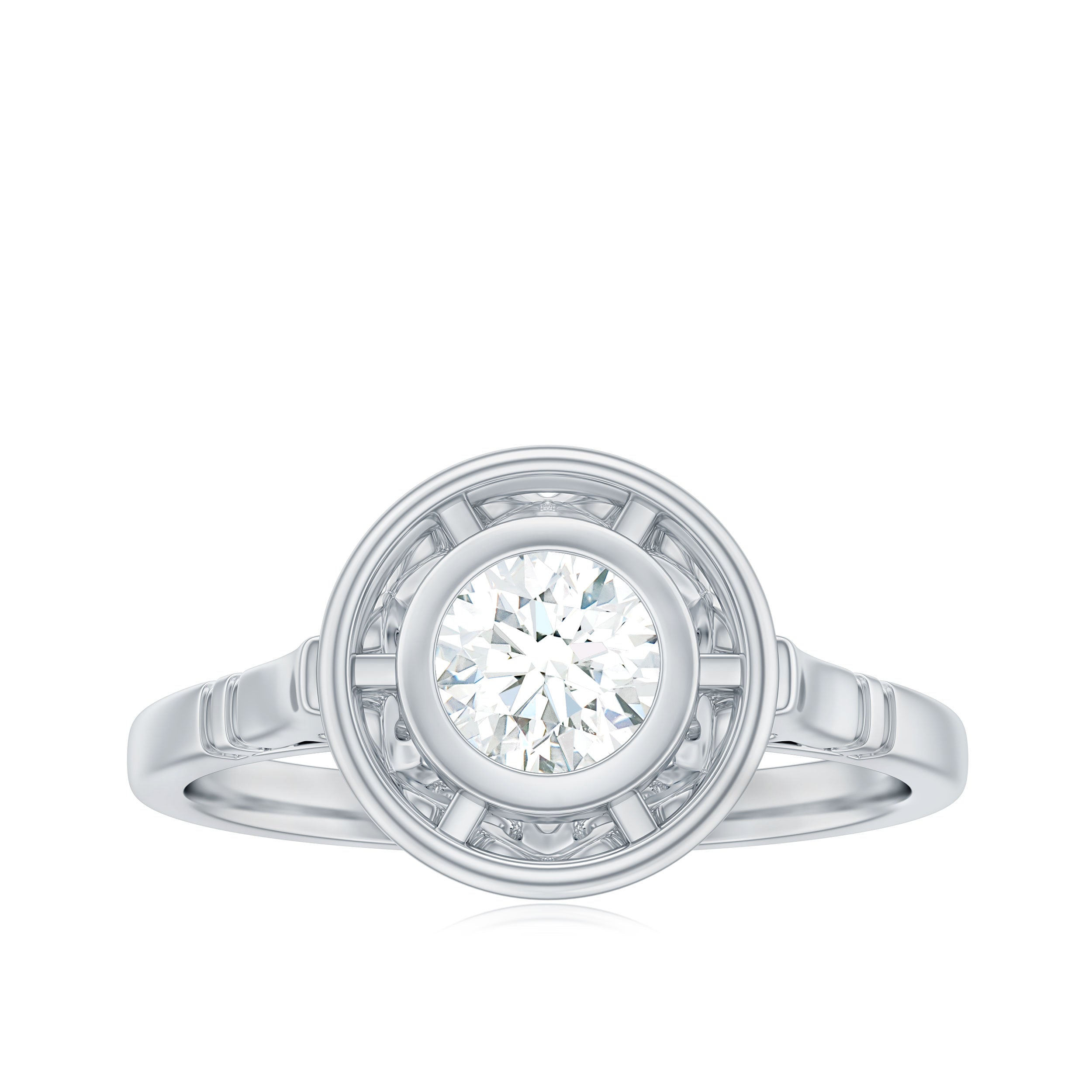 Vintage Inspired Lab Grown Diamond Solitaire Ring Lab Grown Diamond - ( EF-VS ) - Color and Clarity - Rosec Jewels