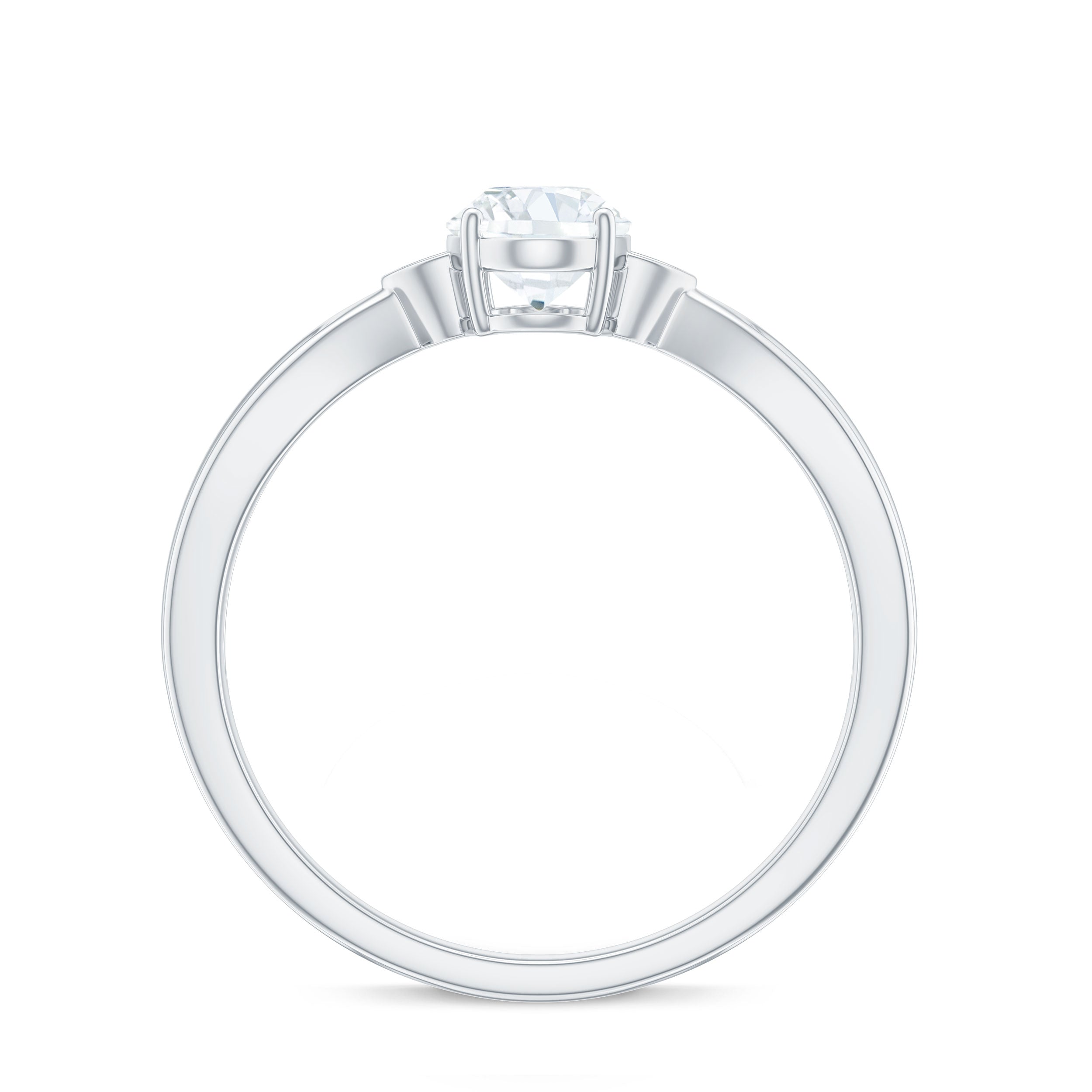Oval Lab Grown Diamond Simple Solitaire Ring Lab Grown Diamond - ( EF-VS ) - Color and Clarity - Rosec Jewels