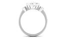 Bezel Set Oval Lab Grown Diamond East West Engagement Ring Lab Grown Diamond - ( EF-VS ) - Color and Clarity - Rosec Jewels
