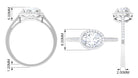 Oval Shape Lab Grown Diamond Engagement Ring with Halo Lab Grown Diamond - ( EF-VS ) - Color and Clarity - Rosec Jewels