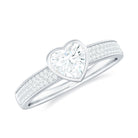 Heart Shape Lab Grown Diamond Solitaire Ring with Side Stones Lab Grown Diamond - ( EF-VS ) - Color and Clarity - Rosec Jewels