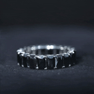 Emerald Cut Black Spinel Eternity Band Black Spinel - ( AAA ) - Quality - Rosec Jewels