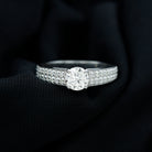 1.50 CT Moissanite Solitaire Engagement Ring with Side Stones Moissanite - ( D-VS1 ) - Color and Clarity - Rosec Jewels