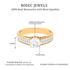 1.50 CT Moissanite Solitaire Engagement Ring with Side Stones Moissanite - ( D-VS1 ) - Color and Clarity - Rosec Jewels