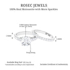 4 CT Prong Set Moissanite Solitaire Engagement Ring with Wedding Band Moissanite - ( D-VS1 ) - Color and Clarity - Rosec Jewels