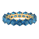 Hexagon Cut London Blue Topaz Eternity Band Ring London Blue Topaz - ( AAA ) - Quality - Rosec Jewels