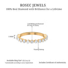 Round Shape Natural Diamond Floating Half Eternity Band Ring Diamond - ( HI-SI ) - Color and Clarity - Rosec Jewels