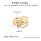 Certified Diamond Cocktail Wrap Ring Diamond - ( HI-SI ) - Color and Clarity - Rosec Jewels