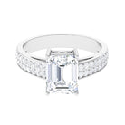 3.75 CT Octagon Cut Moissanite Solitaire Engagement Ring Moissanite - ( D-VS1 ) - Color and Clarity - Rosec Jewels