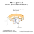 3.75 CT Octagon Cut Moissanite Solitaire Engagement Ring Moissanite - ( D-VS1 ) - Color and Clarity - Rosec Jewels