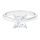 7 MM Princess Cut Solitaire and Hidden Moissanite Ring Moissanite - ( D-VS1 ) - Color and Clarity - Rosec Jewels