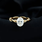 Oval Cut Solitaire Moissanite Braided Engagement Ring Moissanite - ( D-VS1 ) - Color and Clarity - Rosec Jewels
