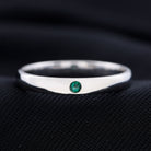 Natural Emerald Solitaire Women Band Ring Emerald - ( AAA ) - Quality - Rosec Jewels