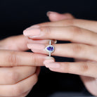 Pear Shaped Tanzanite Halo Engagement Ring with Diamond Tanzanite - ( AAA ) - Quality - Rosec Jewels