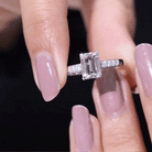 2 CT Emerald Cut Morganite Classic Solitaire Ring with Diamond Morganite - ( AAA ) - Quality - Rosec Jewels