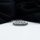 Princess Cut Lab Grown Black Diamond Eternity Band Ring Lab Created Black Diamond - ( AAAA ) - Quality - Rosec Jewels