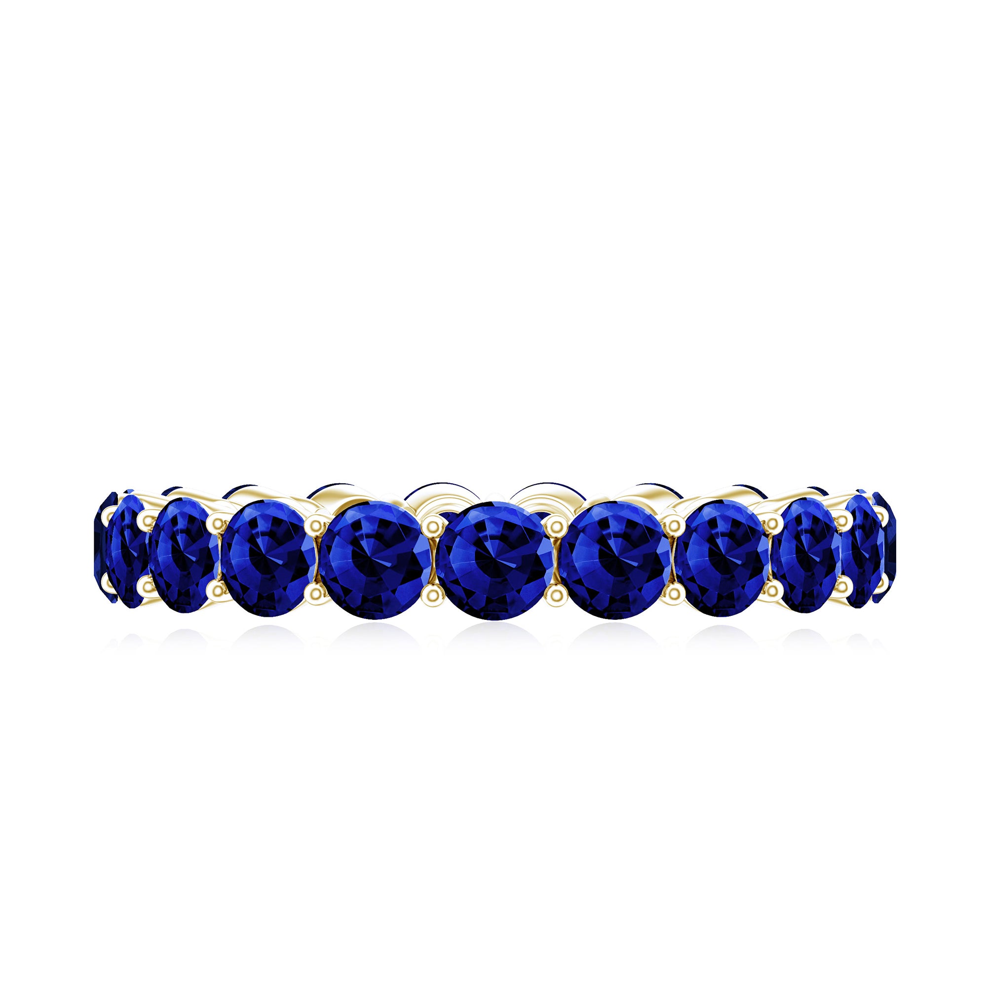 3.25 CT Lab Created Blue Sapphire Full Eternity Ring in Shared Prong Setting Lab Created Blue Sapphire - ( AAAA ) - Quality - Rosec Jewels