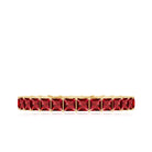 Princess Cut Created Ruby Stackable Eternity Band Ring in Gold Lab Created Ruby - ( AAAA ) - Quality - Rosec Jewels