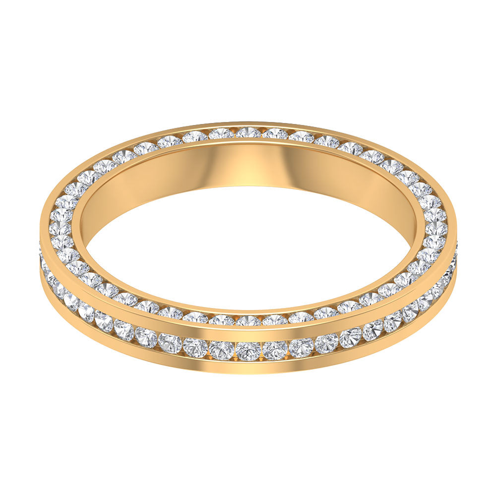 Dazzling Moissanite Channel Set Eternity Band Ring for Women Moissanite - ( D-VS1 ) - Color and Clarity - Rosec Jewels