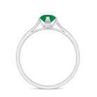 0.50 CT Emerald Solitaire Promise Ring with Diamond Emerald - ( AAA ) - Quality - Rosec Jewels