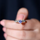 Floral Set Tanzanite Solitaire Ring with Diamond Tanzanite - ( AAA ) - Quality - Rosec Jewels