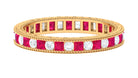 Rosec Jewels-Natural Ruby Moissanite Eternity Band Ring