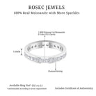 Princess Cut Moissanite Eternity Band Ring in Channel Setting Moissanite - ( D-VS1 ) - Color and Clarity - Rosec Jewels