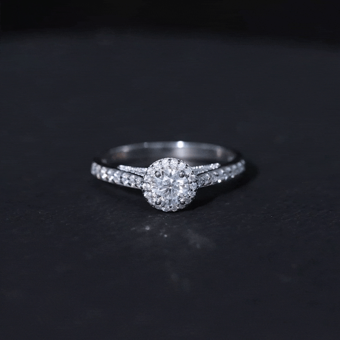 Vintage Moissanite Crown Engagement Ring Moissanite - ( D-VS1 ) - Color and Clarity - Rosec Jewels