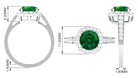 Rosec Jewels-Lab Grown Emerald and Diamond Classic Halo Engagement Ring