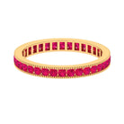 Ruby Eternity Ring with Milgrain Detailing Ruby - ( AAA ) - Quality - Rosec Jewels