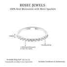 1/2 CT Moissanite Wedding Band Moissanite - ( D-VS1 ) - Color and Clarity - Rosec Jewels