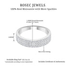 3/4 CT Moissanite Stackable Wedding Bands for Women Moissanite - ( D-VS1 ) - Color and Clarity - Rosec Jewels