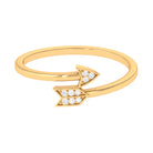 Natural Diamond Minimal Love Arrow Ring in Gold Diamond - ( HI-SI ) - Color and Clarity - Rosec Jewels
