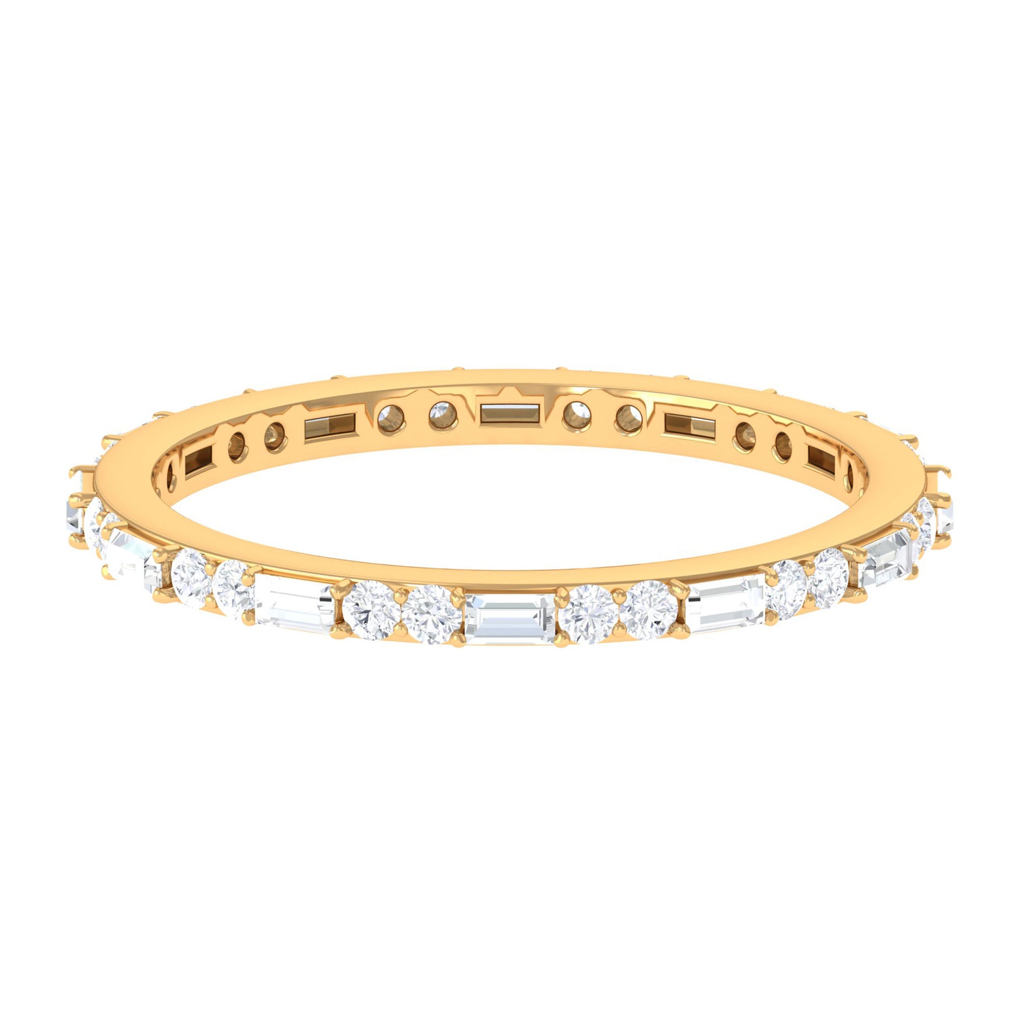 0.50 CT Diamond Full Eternity Ring in Surface Prong Setting Diamond - ( HI-SI ) - Color and Clarity - Rosec Jewels