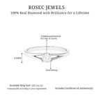 4 MM Diamond Solitaire Ring with Split Shank in Claw Setting Diamond - ( HI-SI ) - Color and Clarity - Rosec Jewels