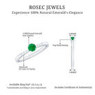 Simple Emerald Solitaire Ring with Diamond Side Stones Emerald - ( AAA ) - Quality - Rosec Jewels