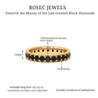 Lab Grown Black Diamond Simple Eternity Band Ring Lab Created Black Diamond - ( AAAA ) - Quality - Rosec Jewels