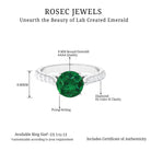 2.75 CT Created Emerald Solitaire Engagement Ring with Diamond Accent Lab Created Emerald - ( AAAA ) - Quality - Rosec Jewels