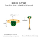 Cushion Cut Lab Grown Emerald Solitaire Engagement Ring Lab Created Emerald - ( AAAA ) - Quality - Rosec Jewels