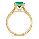 Solitaire Promise Ring with 2 CT Lab Created Emerald and Diamond Lab Created Emerald - ( AAAA ) - Quality - Rosec Jewels