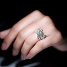 Rosec Jewels-Round Moissanite Cluster Statement Cocktail Ring