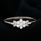April Birthstone Diamond Floral Cluster Ring Diamond - ( HI-SI ) - Color and Clarity - Rosec Jewels