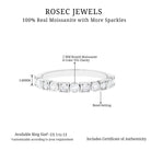 Moissanite Geometric Half Eternity Ring Moissanite - ( D-VS1 ) - Color and Clarity - Rosec Jewels