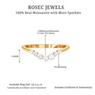 1/4 CT Moissanite Chevron Ring Enhancer Moissanite - ( D-VS1 ) - Color and Clarity - Rosec Jewels