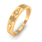 Simple Three Diamond Wedding Band Ring Diamond - ( HI-SI ) - Color and Clarity - Rosec Jewels
