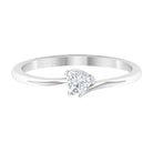 Certified Moissanite Heart Promise Ring Moissanite - ( D-VS1 ) - Color and Clarity - Rosec Jewels