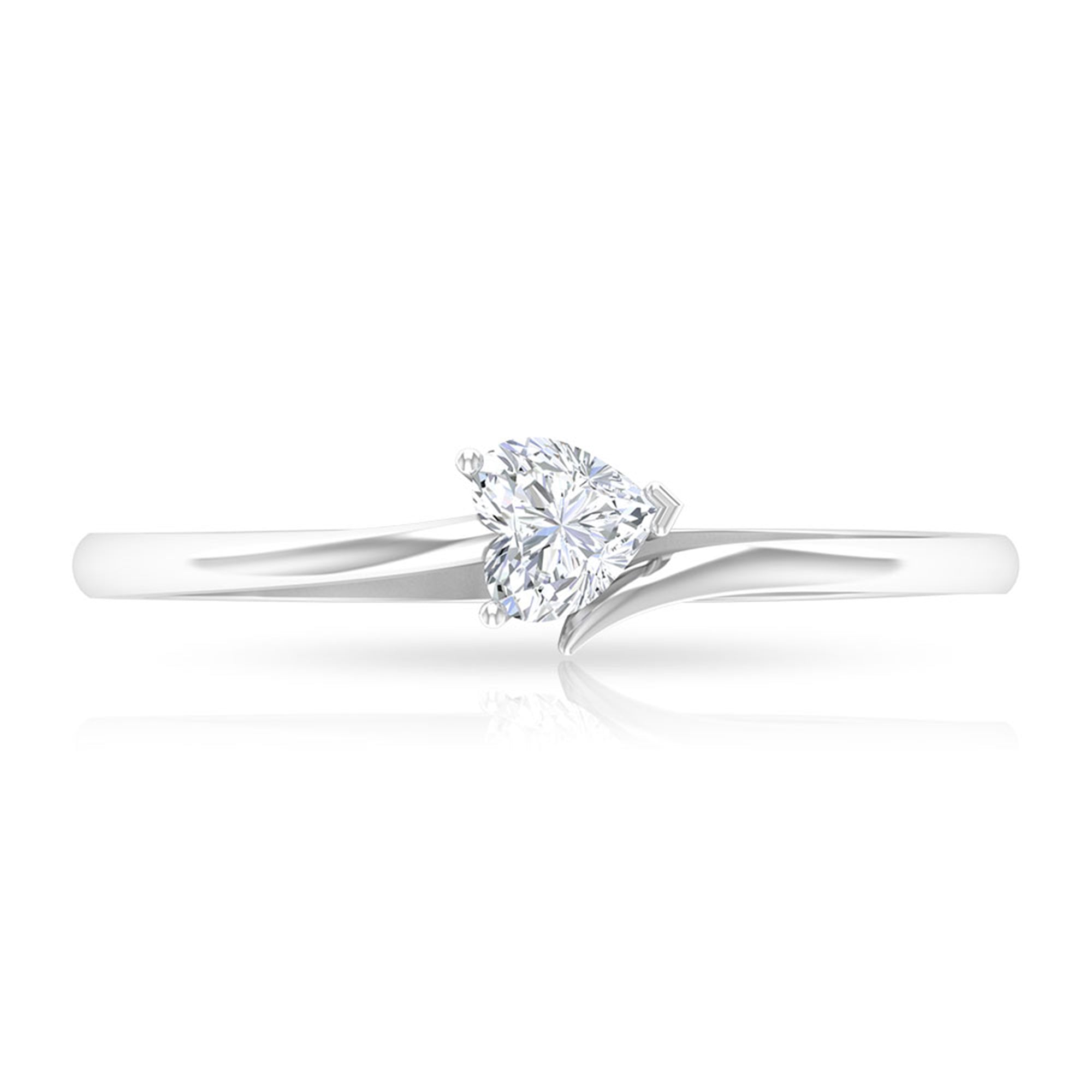 Certified Moissanite Heart Promise Ring Moissanite - ( D-VS1 ) - Color and Clarity - Rosec Jewels