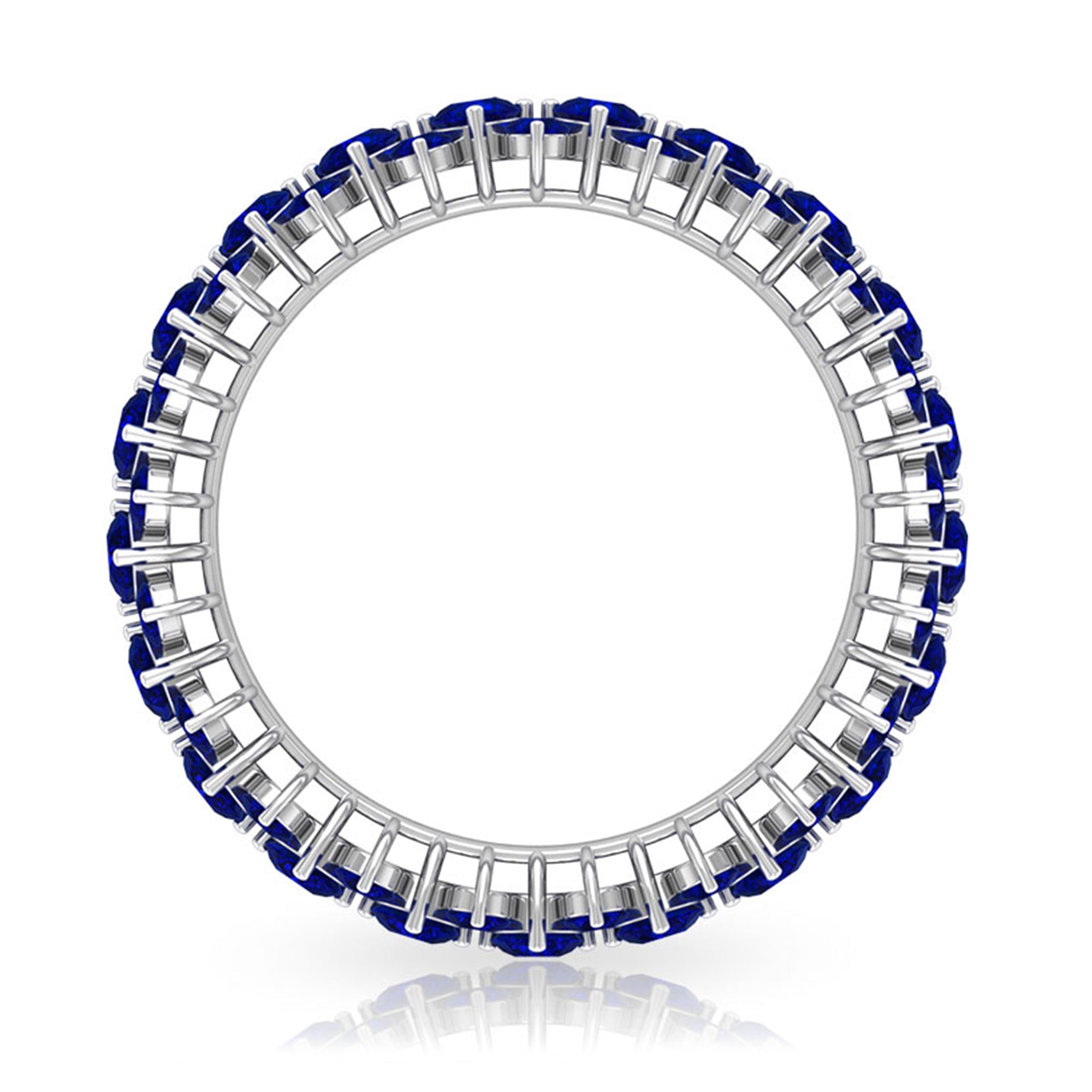 3.75 CT Prong Set Lab-Created Blue Sapphire Full Eternity Band Ring Lab Created Blue Sapphire - ( AAAA ) - Quality - Rosec Jewels