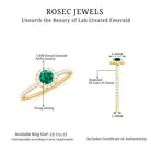 Lab Grown Emerald Minimal Halo Engagement Ring with Diamond Lab Created Emerald - ( AAAA ) - Quality - Rosec Jewels