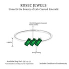 Baguette Cut Lab Grown Emerald Three Stone Promise Ring Lab Created Emerald - ( AAAA ) - Quality - Rosec Jewels